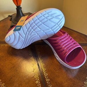 Hoka Slide Sandals - Pink and White